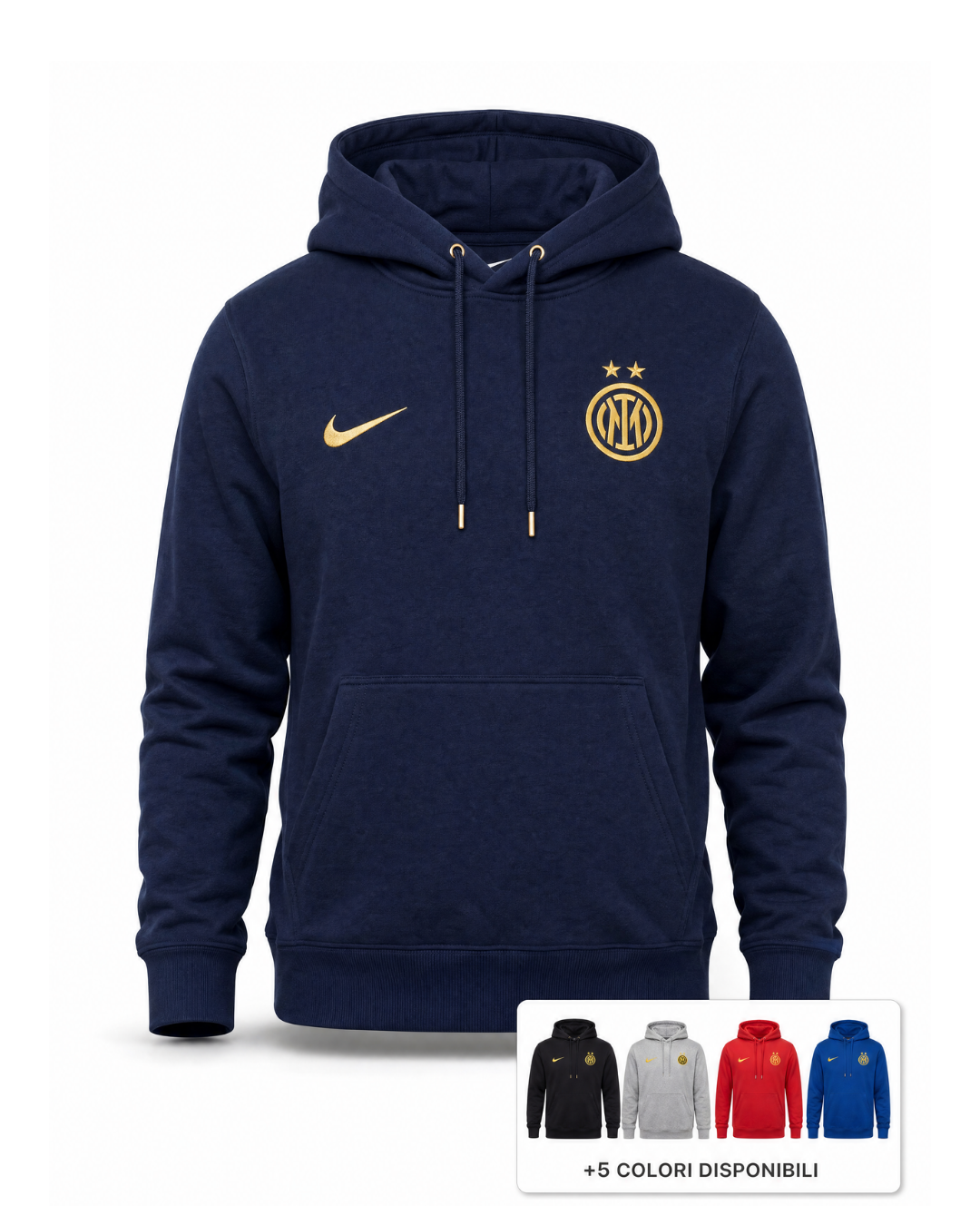 Felpa con Cappuccio Club Fleece - Stemma Oro Luxury (5 Colori)