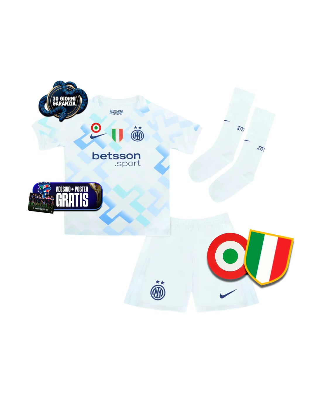 Kit Bambino Con Calzettoni Away 25/26 + Scudetto + Coppa Italia