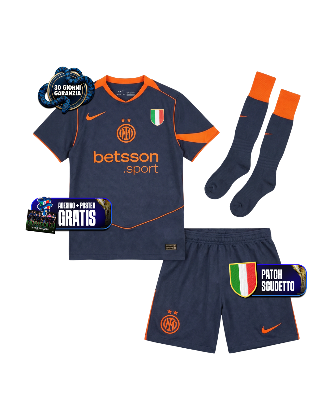 Kit Bambino Con Calzettoni Third 25/26 + Scudetto