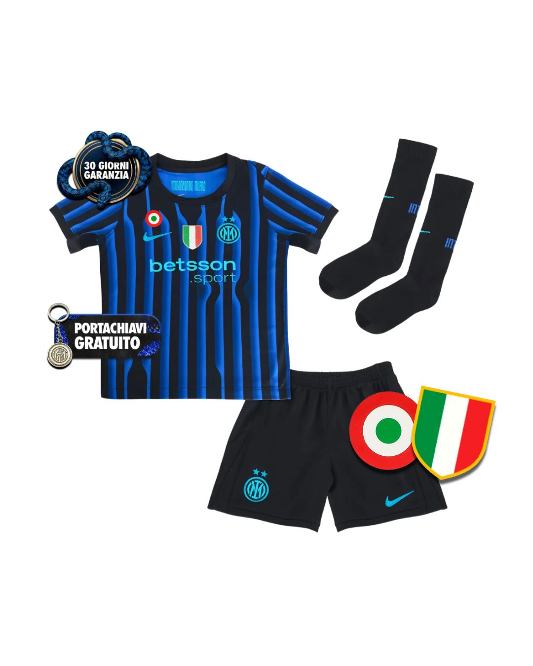 Kit Bambino Con Calzettoni Home 25/26 + Scudetto + Coppa Italia