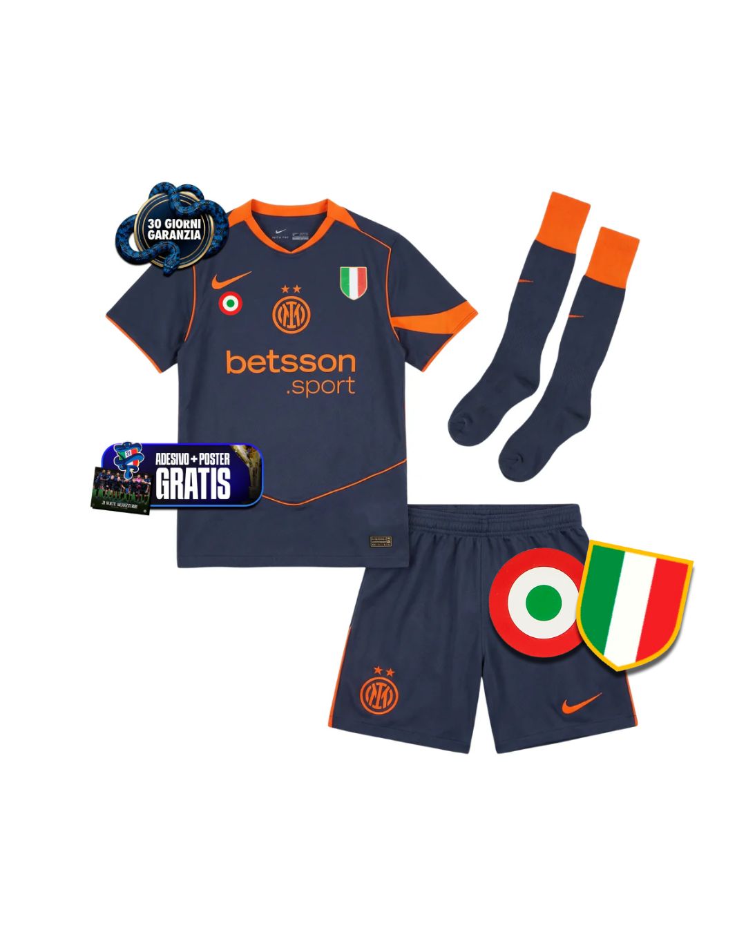 Kit Bambino Con Calzettoni Third 25/26 + Scudetto + Coppa Italia