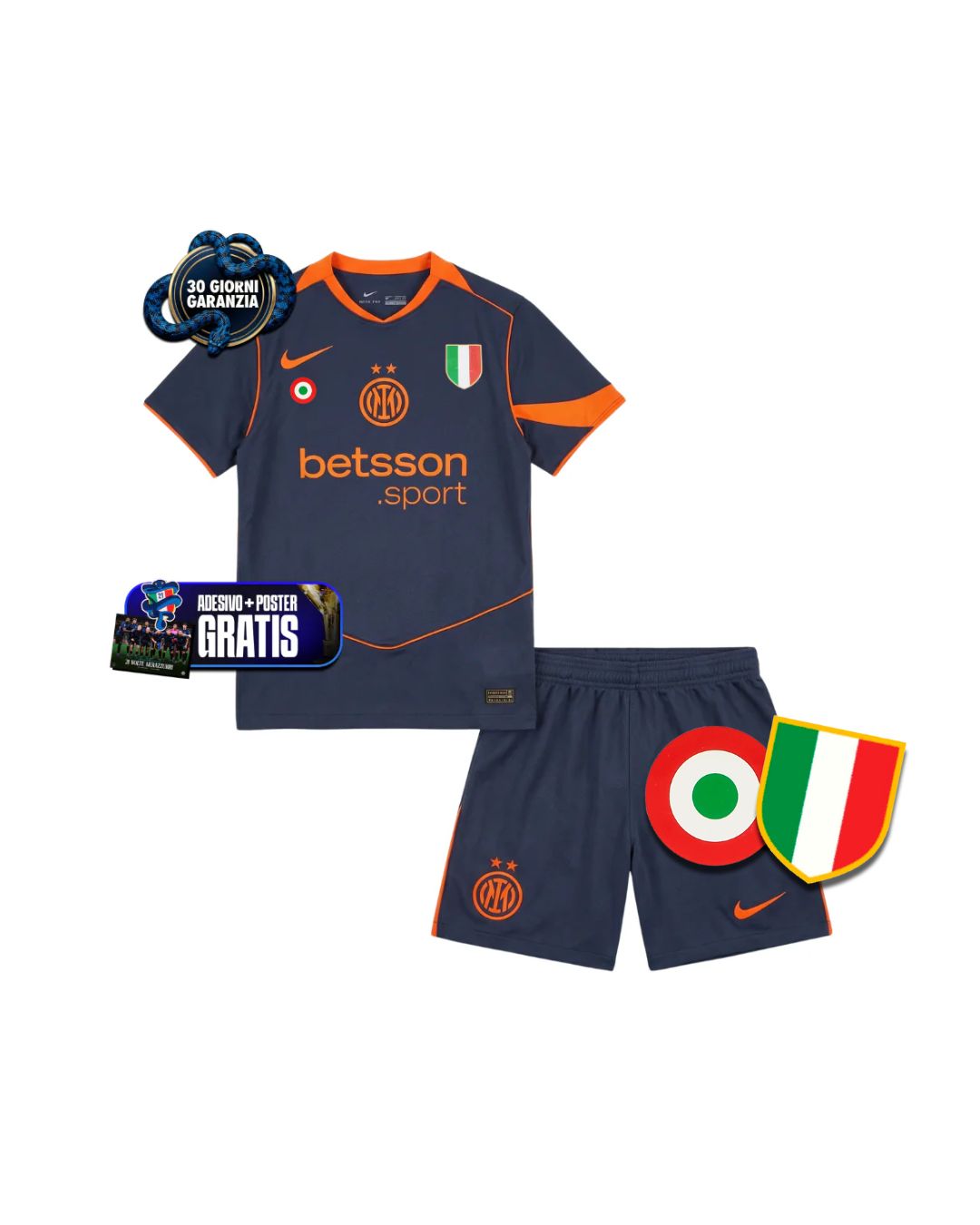 Kit Bambino Third 25/26 + Scudetto + Coppa Italia