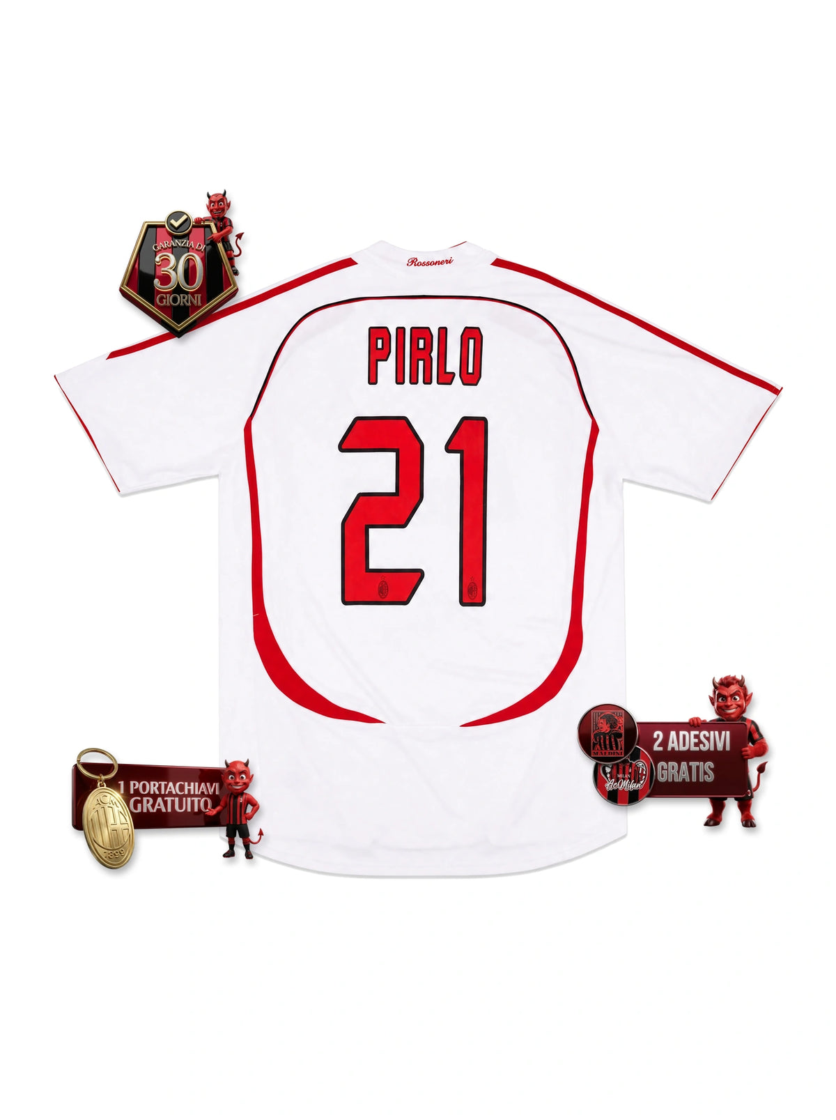 #21 Pirlo Maglia Retro ACM Away 2007/08 - UCL Finale