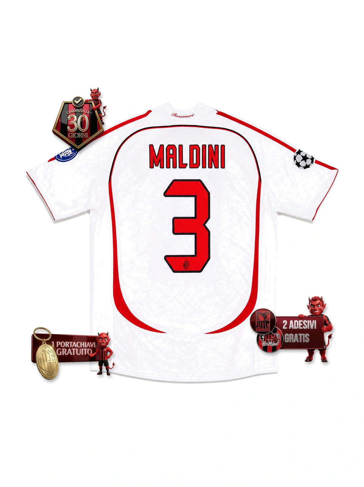 #3 MALDINI Maglia Retro ACM Away 2007/08 - UCL Finale