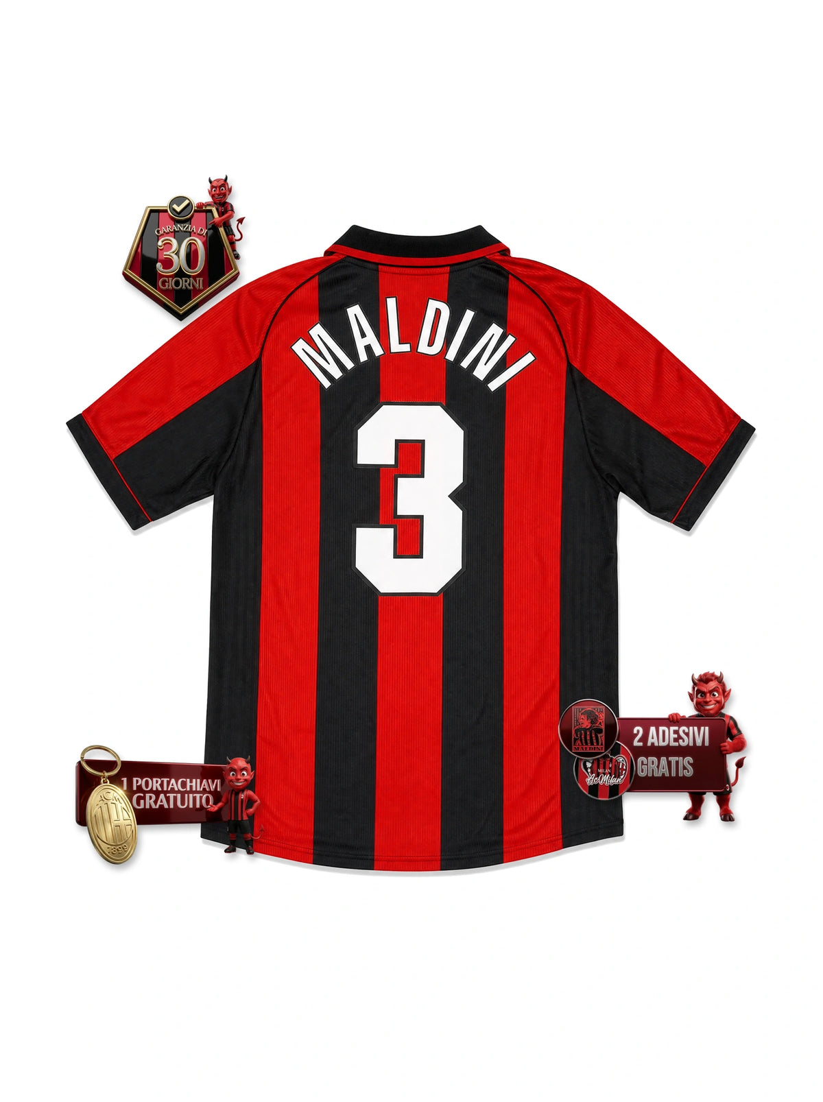 #3 MALDINI Maglia Retro ACM Home 1998/00