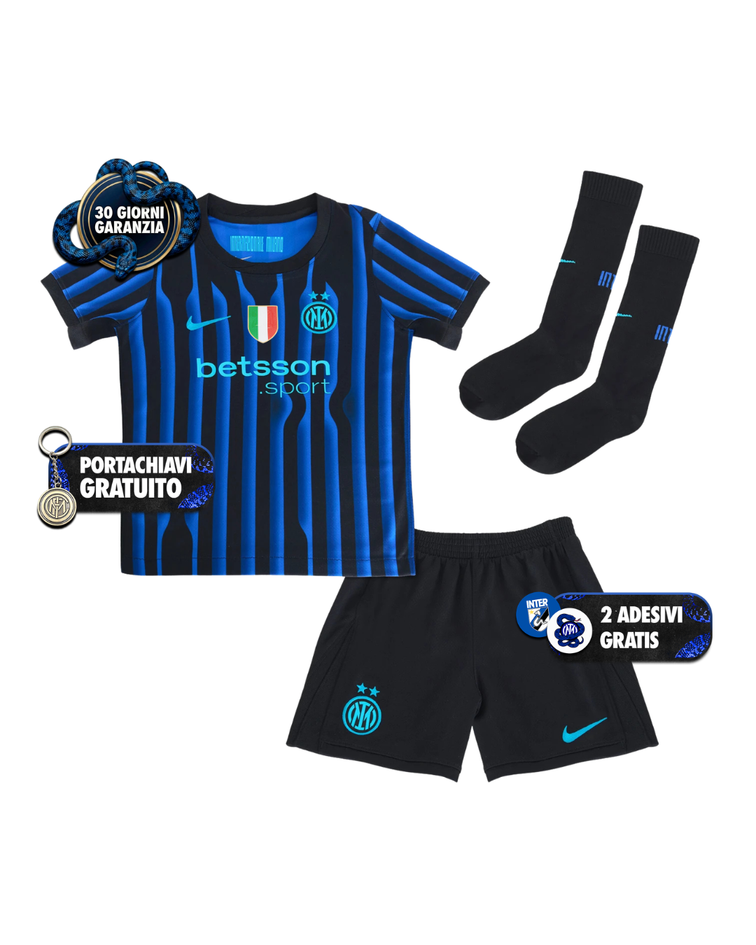Kit Bambino Con Calzettoni Home 25/26 + Scudetto