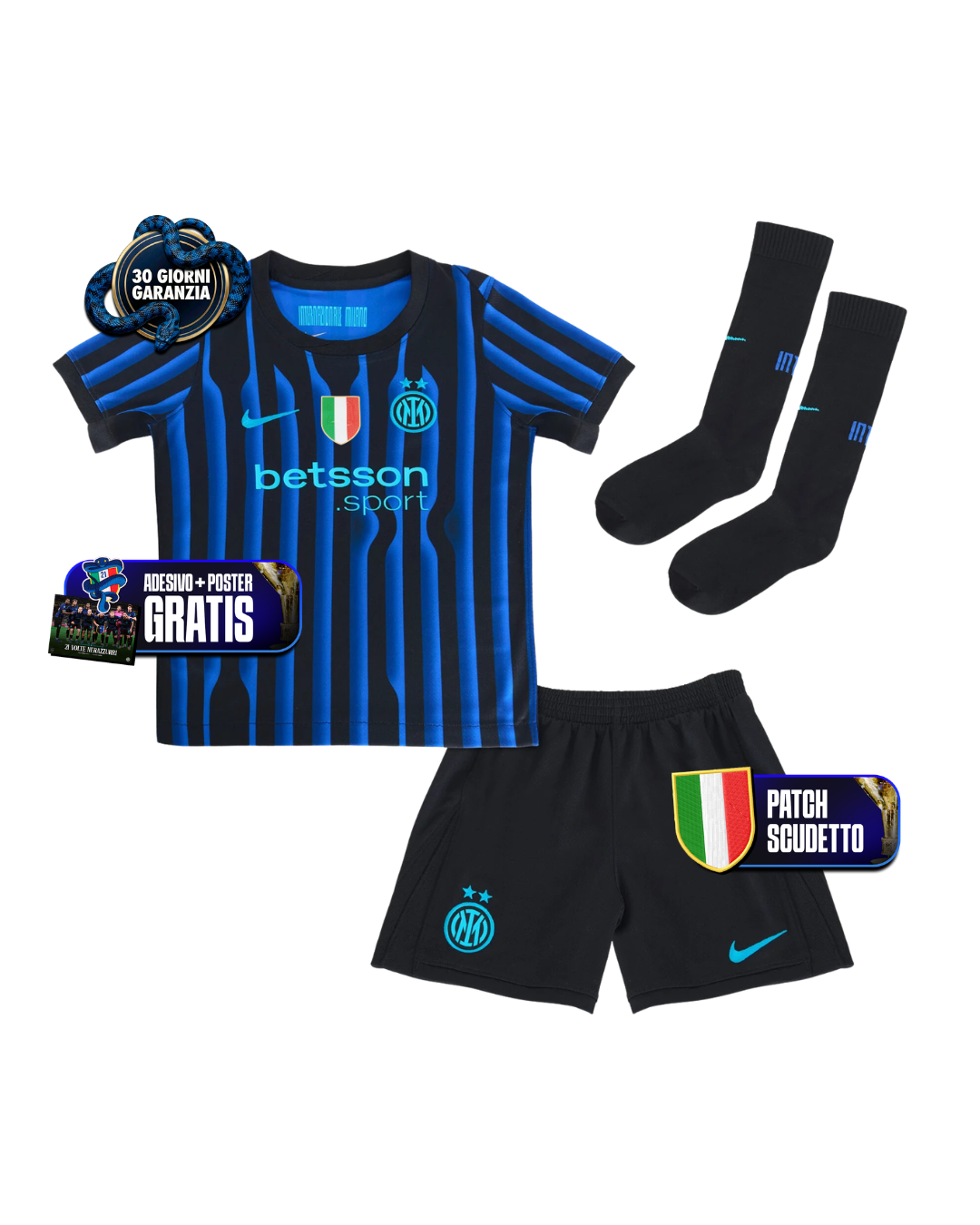 Kit Bambino Con Calzettoni Home 25/26 + Scudetto