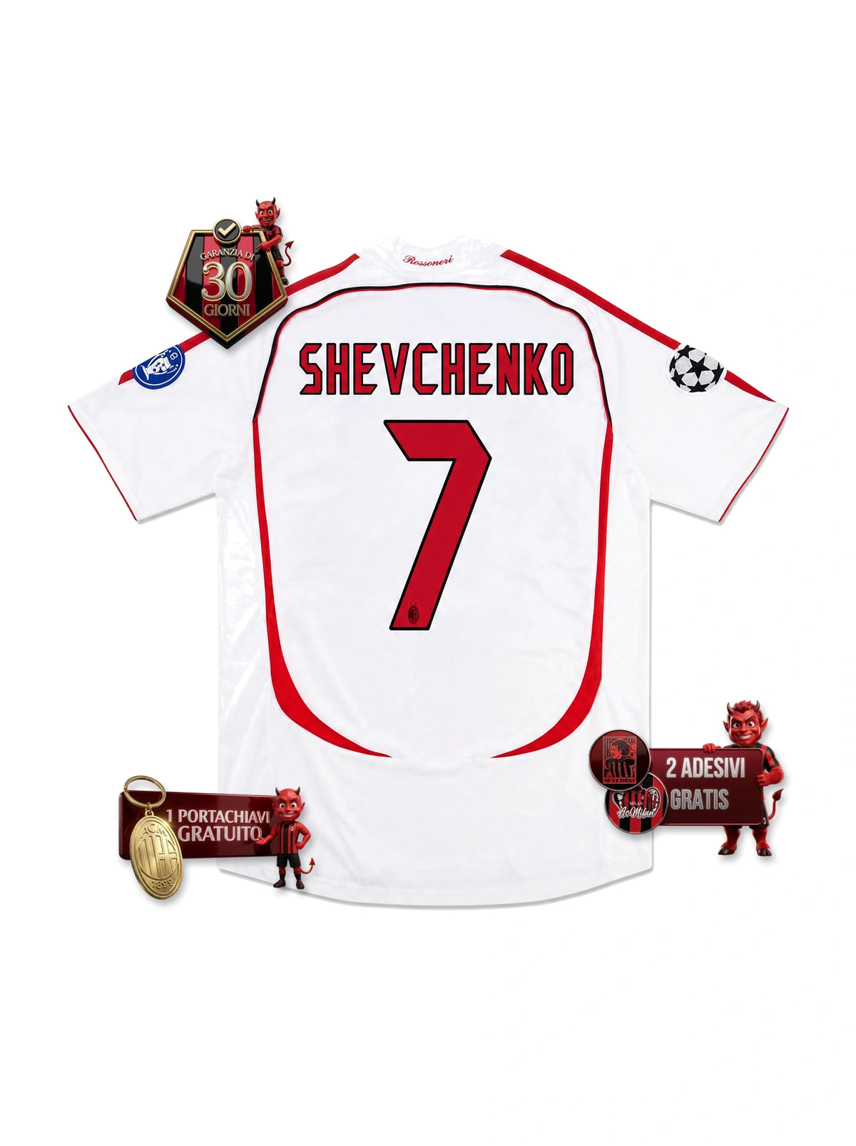 #7 SHEVCHENKO Maglia Retro ACM Away 2007/08 - UCL Finale
