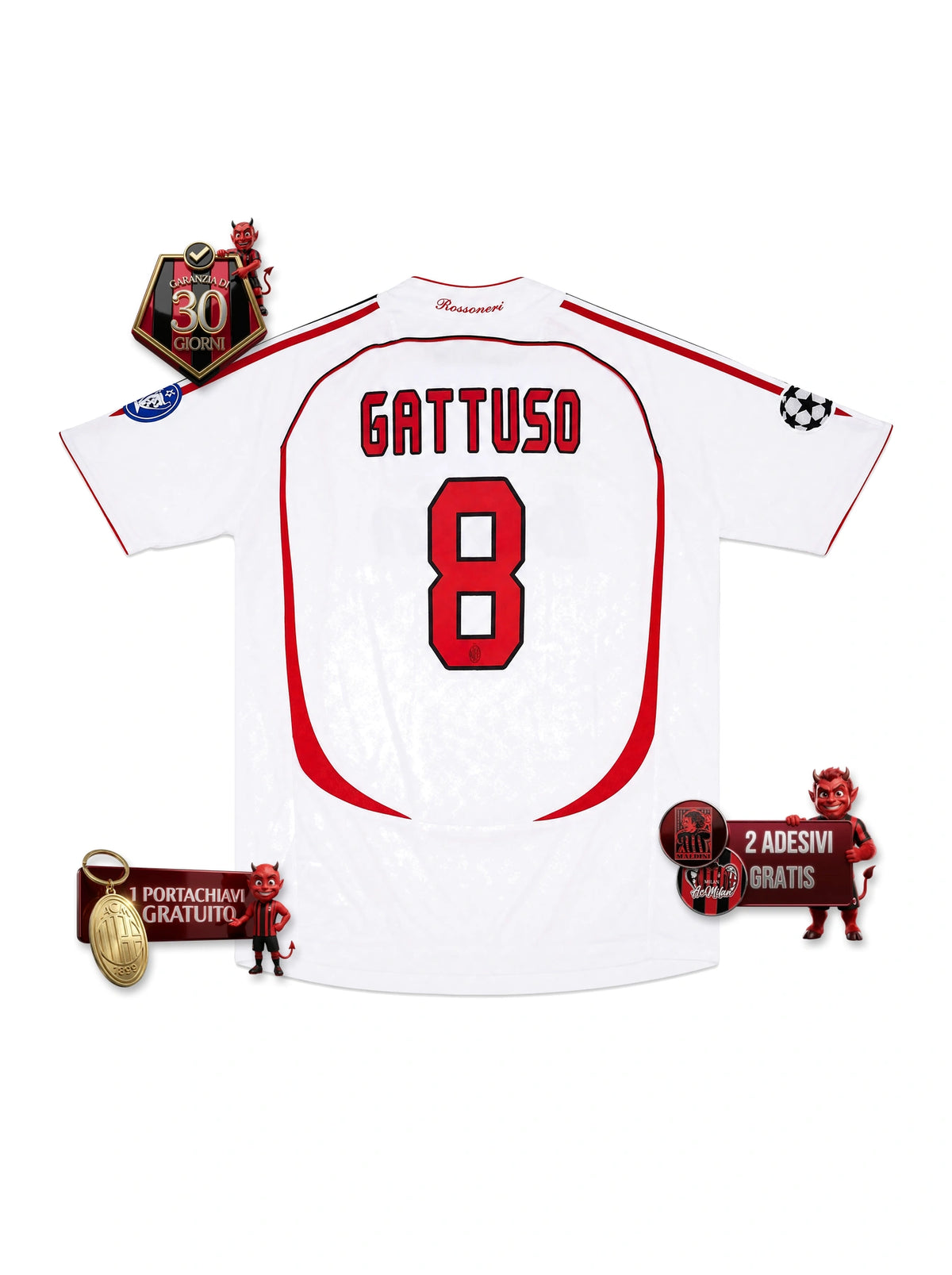 #8 GATTUSO Maglia Retro ACM Away 2007/08 - UCL Finale