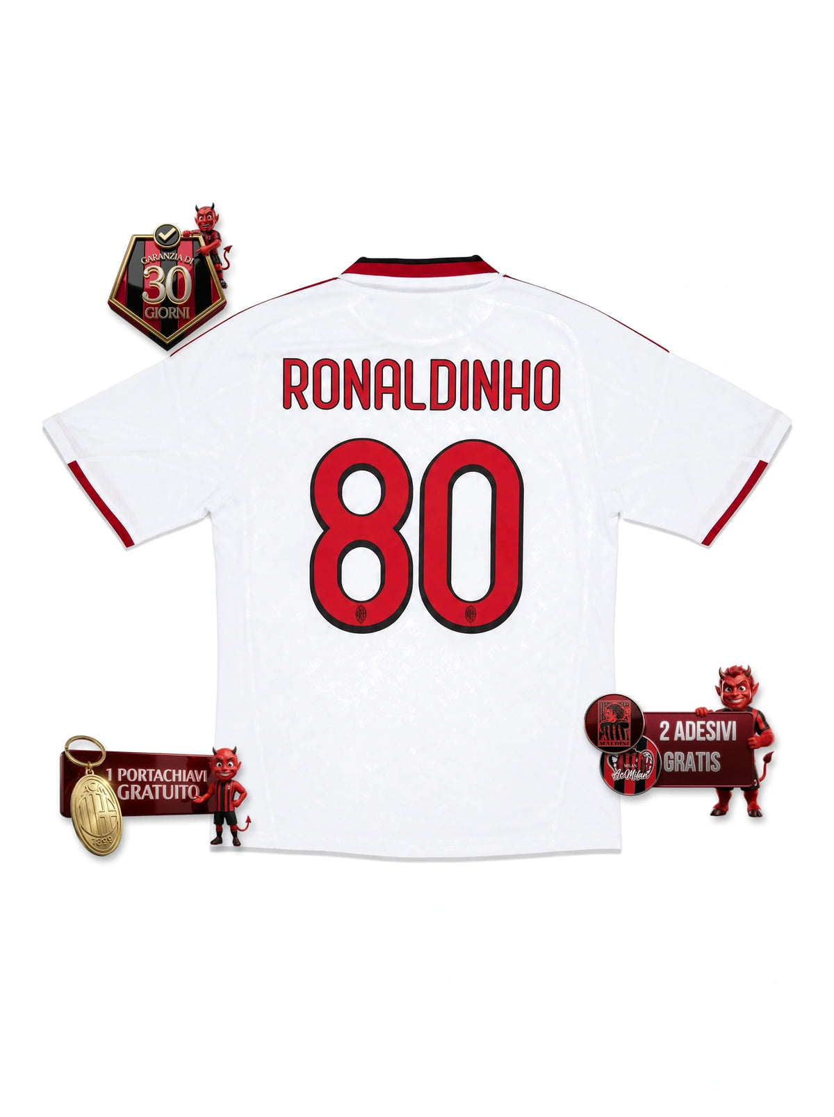 #80 RONALDINHO Maglia Retro ACM Away 2009/10