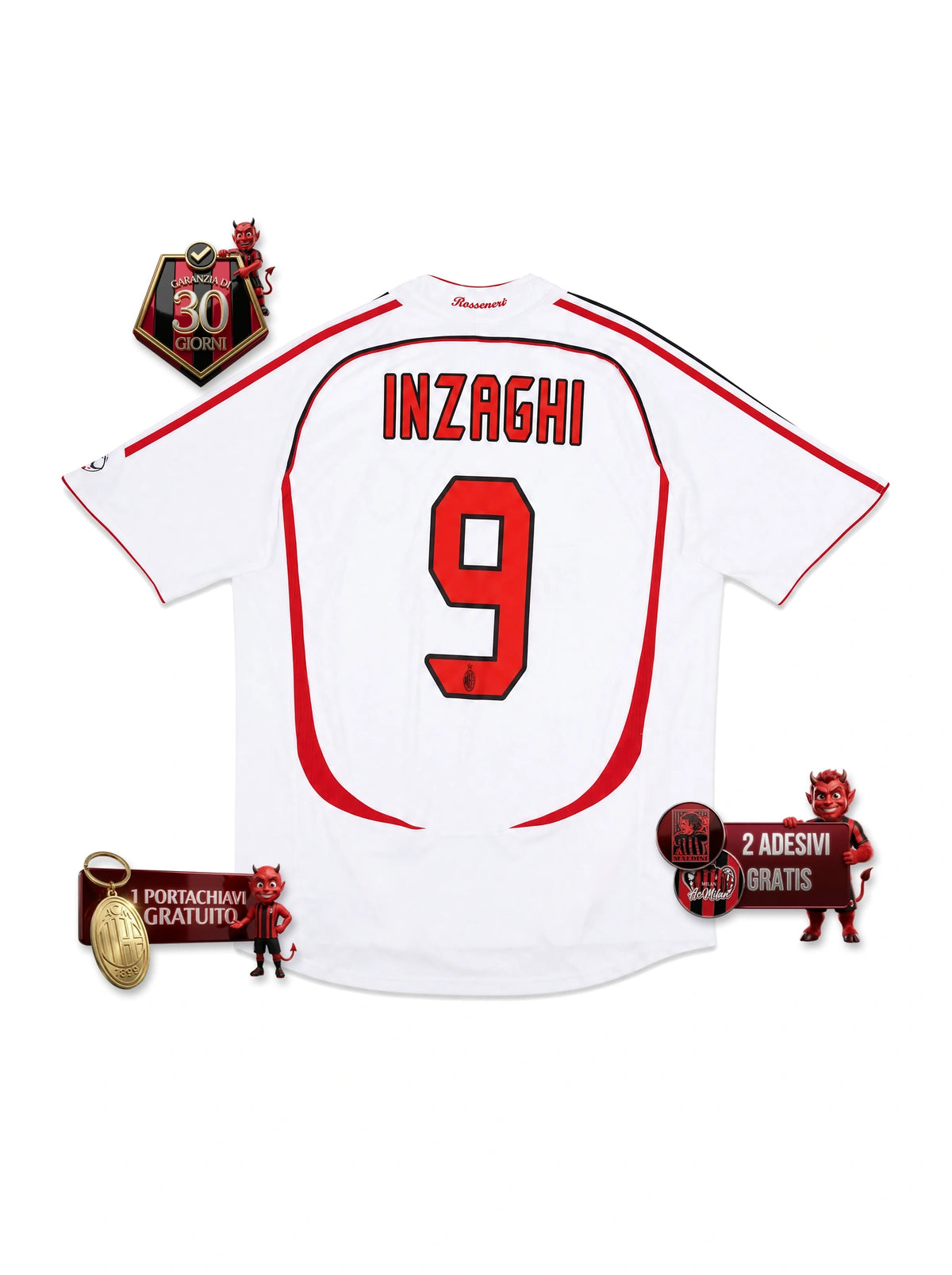 #9 INZAGHI Maglia Retro ACM Away 2007/08 - UCL Finale