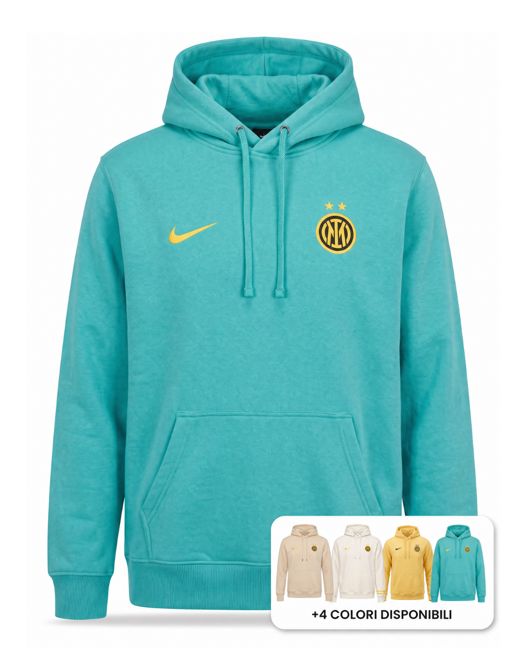 Felpa con Cappuccio Club Fleece - Stemma Giallo (4 Colori)