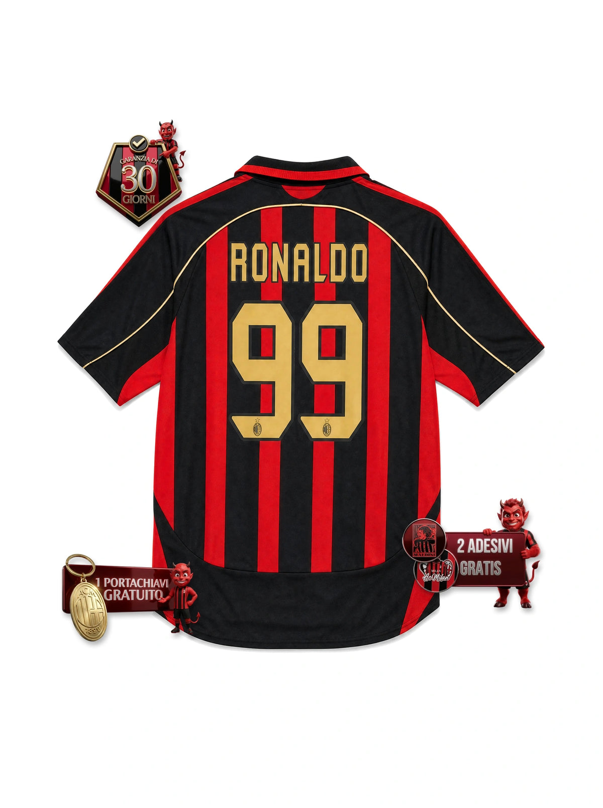 #99 RONALDO Maglia Retro ACM Home 2006/07