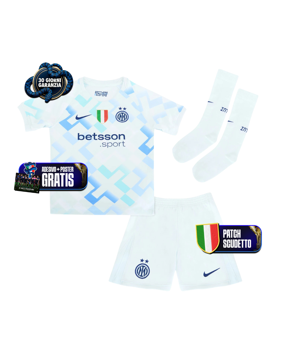 Kit Bambino Con Calzettoni Away 25/26 + Scudetto