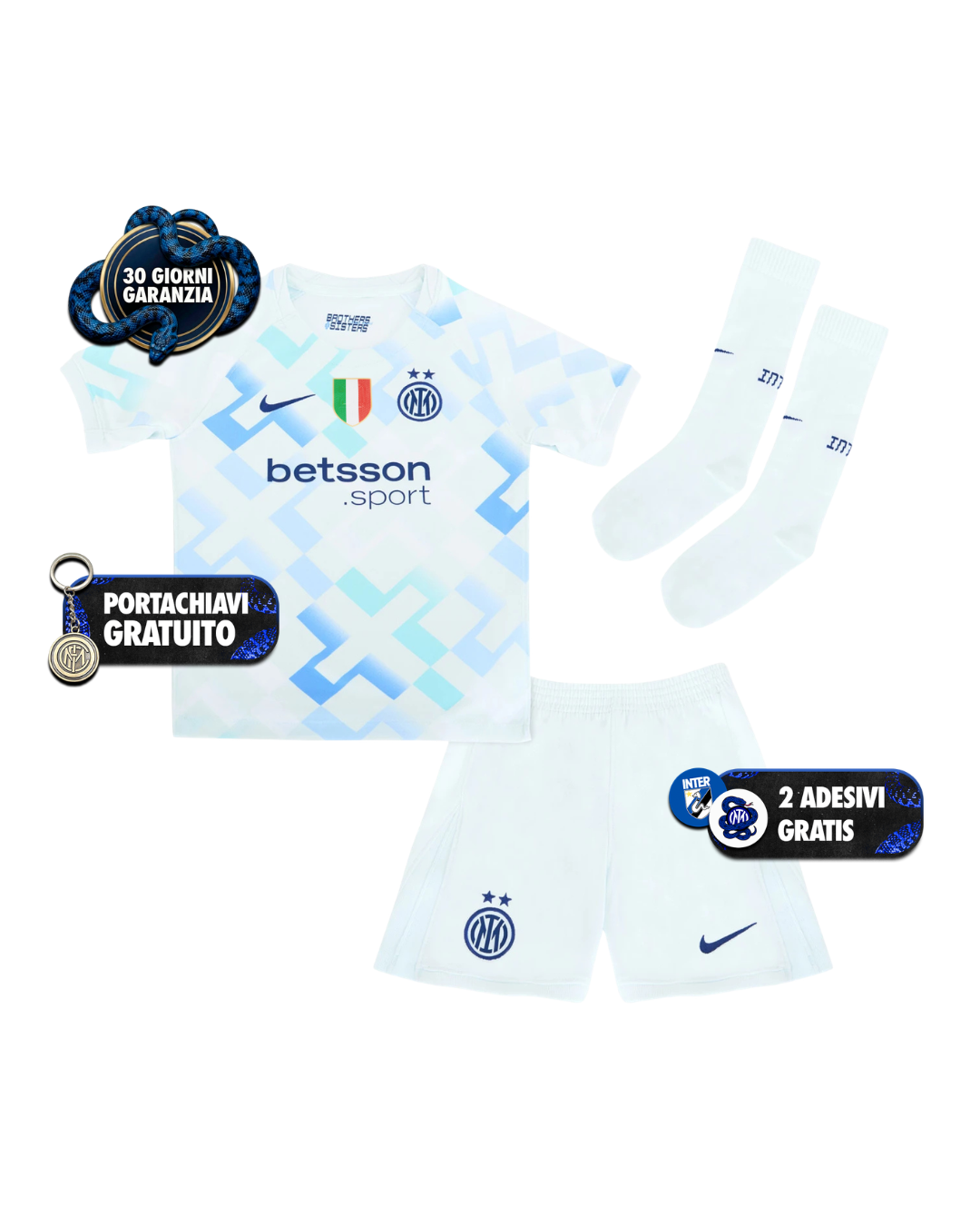 Kit Bambino Con Calzettoni Away 25/26 + Scudetto
