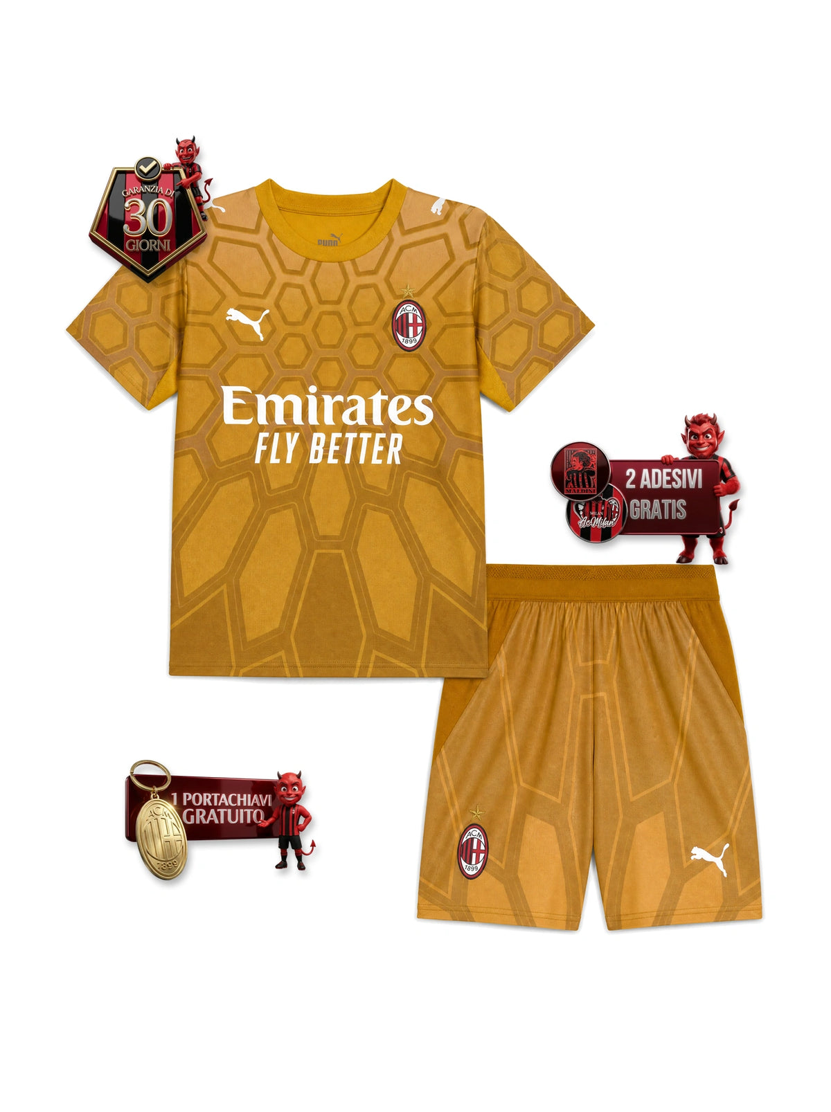 Kit Bambino Portiere 26/27 - Oro Honeycomb