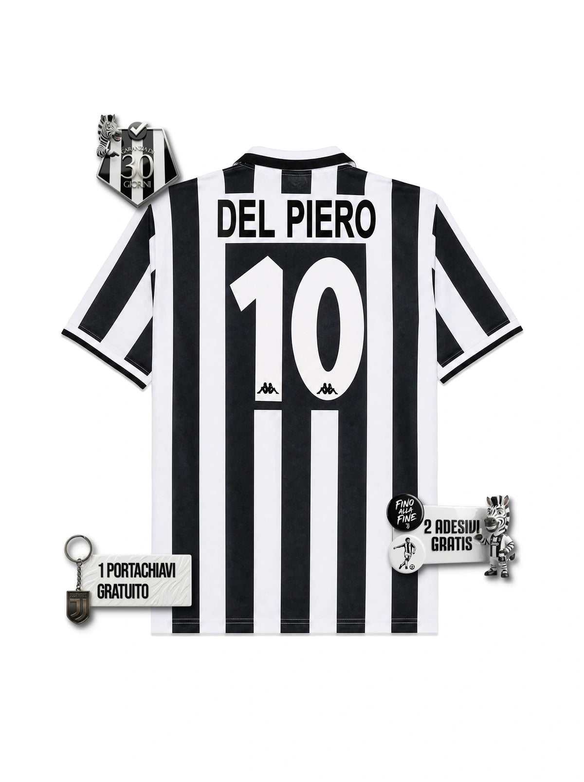 #10 DEL PIERO Maglia Gara Retro Home 1996/97