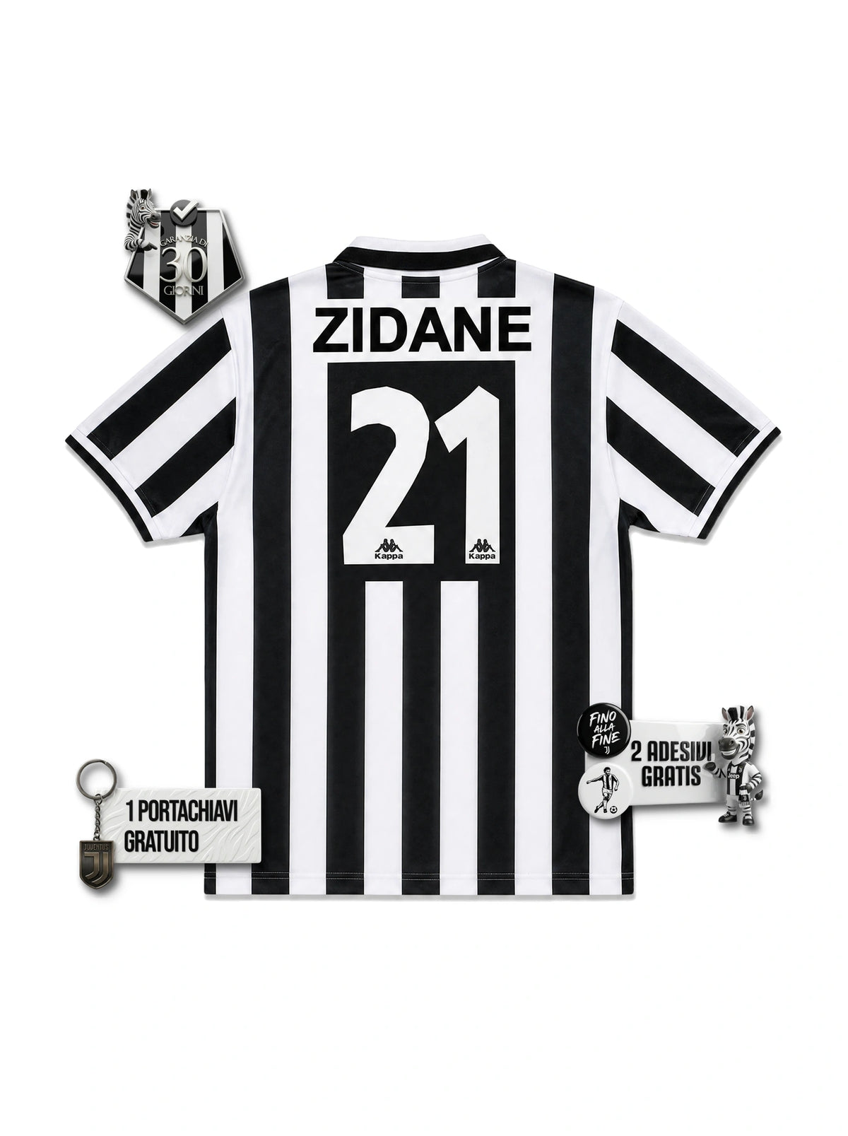 #21 ZIDANE Maglia Gara Retro Home 1996/97